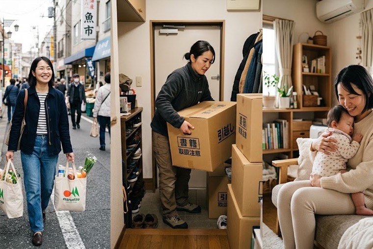 買い物・引っ越し・育児など実生活の様々な場面
